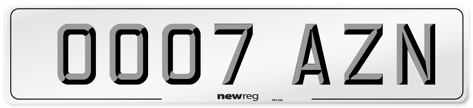 OO07 AZN Number Plate from New Reg